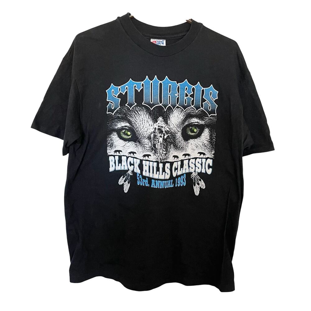 Sturgis Rally 1993 Single Stitch Front And Back Graphic Hanes Graphic Tee Large